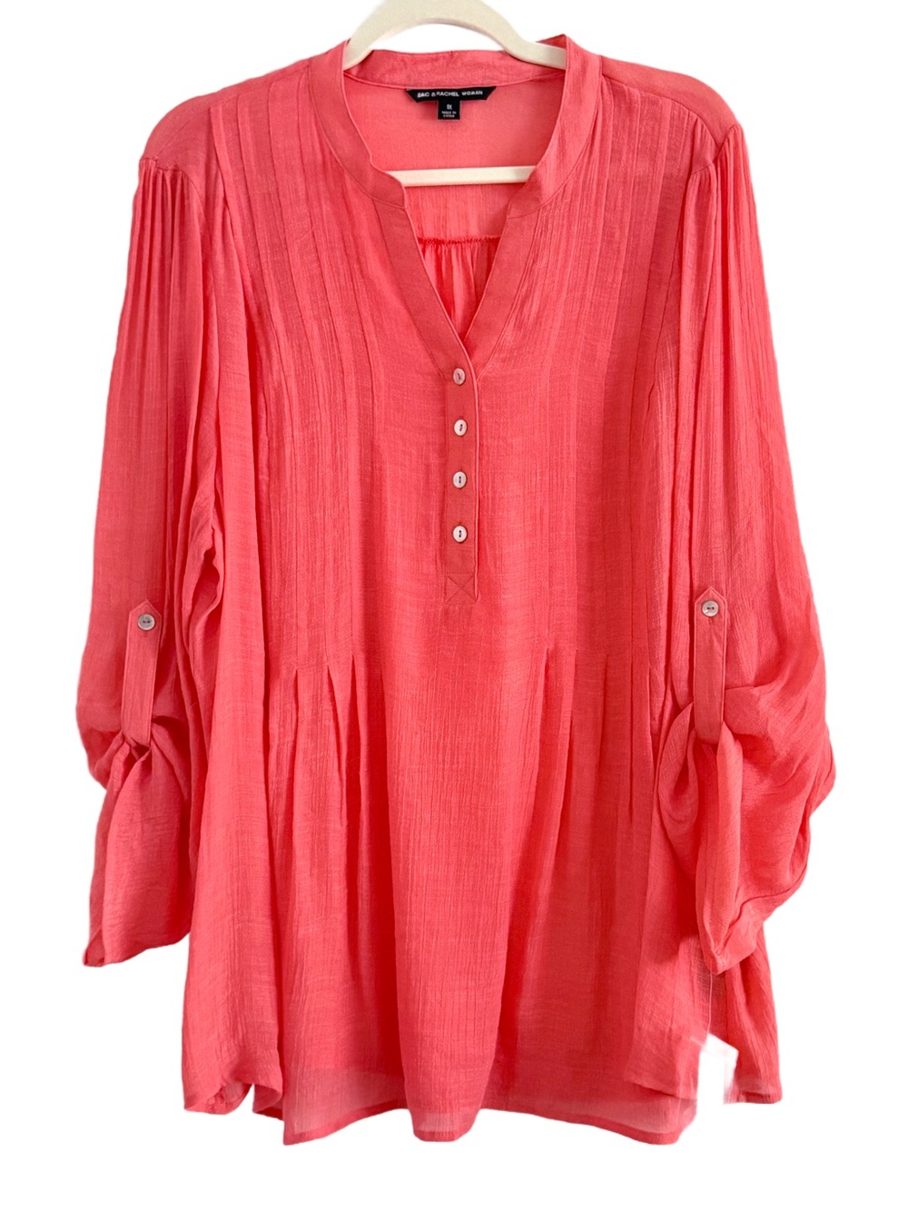 Zac & Rachel Coral Tunic Blouse 1X